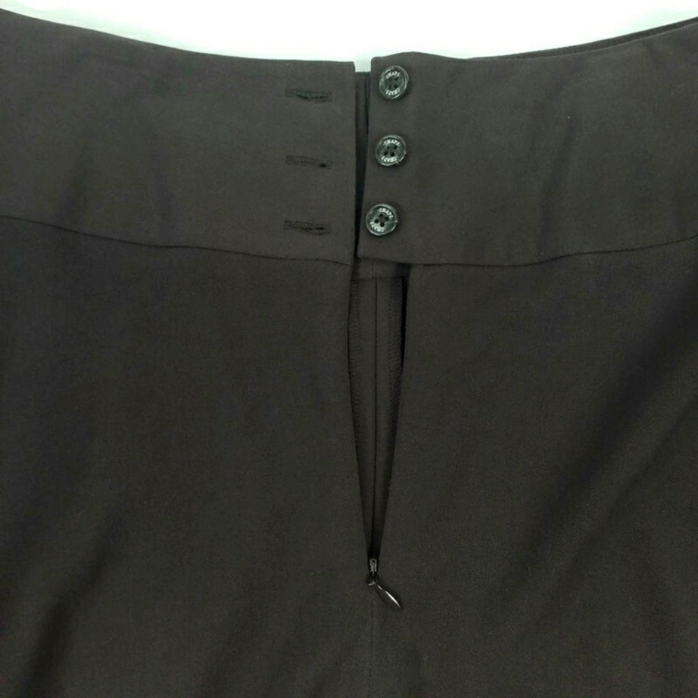 Chaps Classic Suiting Brown Stretch Side Button Zip Circle Skirt Womens Size 10 - Picture 5 of 10